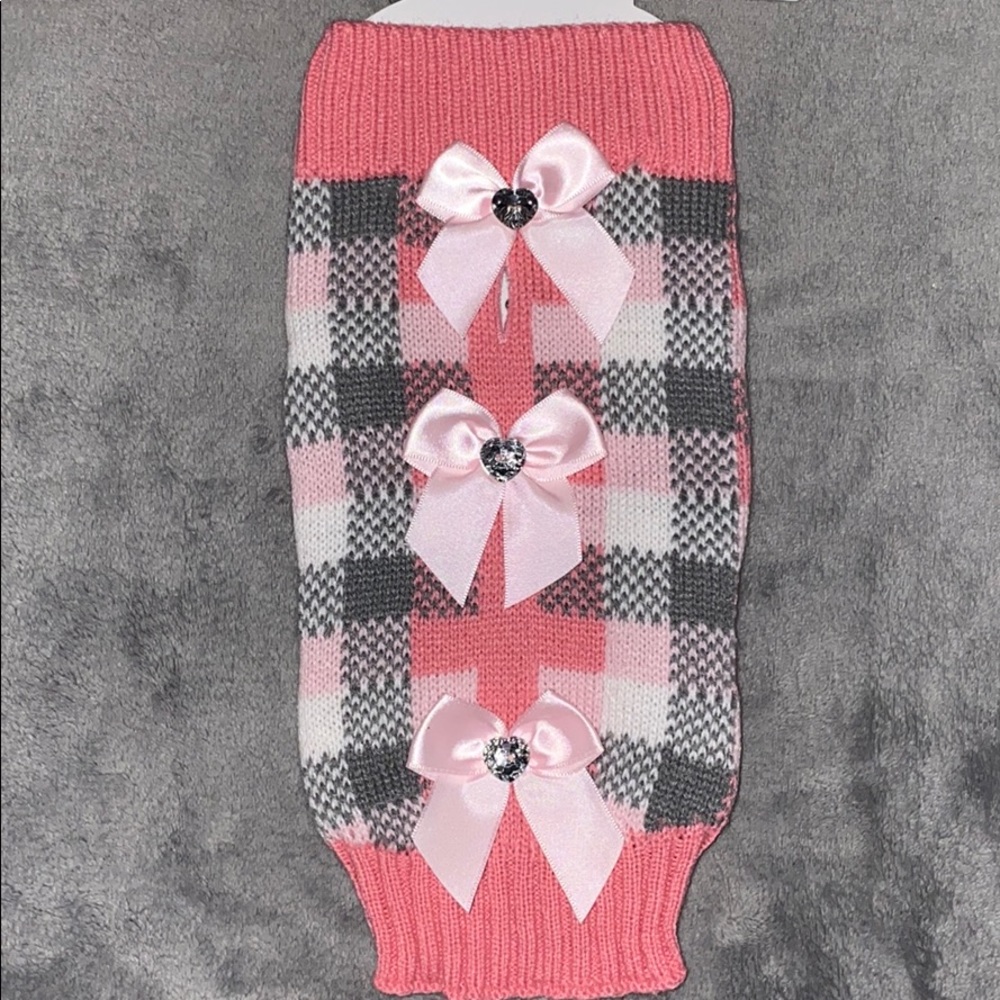 New dog rhinestone bow sweater clothes